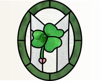 Easy oval alphabet "M" shamrock (image for) Easy oval alphabet "M" shamrock