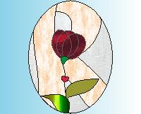 (image for) Easy oval alphabet "R" stained glass pattern