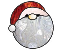 (image for) Easy Santa Claus round ornament, stained glass pattern