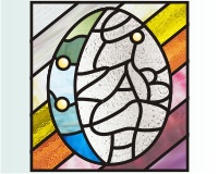 (image for) Easy stained glass easter egg Elizabeth