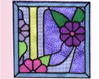 Ornamental English "L" applique (image for) Ornamental English "L" applique