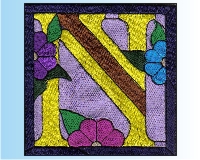 (image for) Ornamental English "N" embroidery