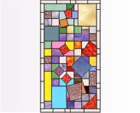 (image for) Falling squares stained glass pattern