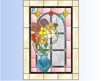 (image for) Timeless windows pot and flowers stained glass pattern Pg24