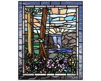 (image for) Flowers sunset butterflies waterfall trees 1