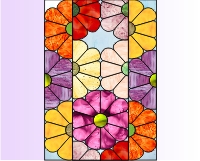 (image for) Four panel geometric flowers