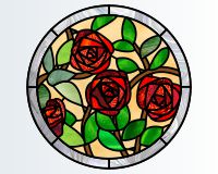 (image for) Geometric roses round var 2