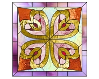 (image for) golden hearts stained glass pattern