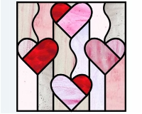 (image for) Heart quilt glass pattern