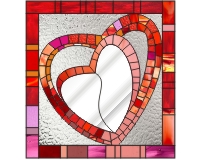 (image for) Heart mosaic stained glass mirror