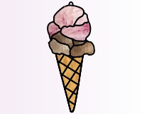 (image for) Ice cream cone (two scoops) suncatcher