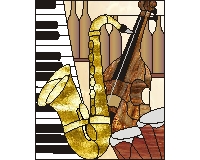 (image for) Jammin' with sax bass keyboard congas and wine