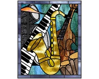 (image for) Jammin' sax drums keyboard - thinner border