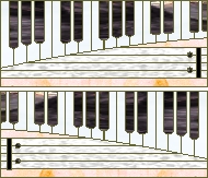 (image for) Keyboard transum stained glass pattern