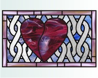 Knit (stained glass pattern of heart and knit stitches) (image for) Knit (stained glass pattern of heart and knit stitches)