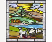 (image for) Lake mountains three sheep