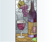 (image for) Lollie's cabinet 3d wine glass bottle and grapes