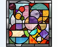 (image for) Male brain Female brain (stained glass pattern)