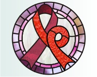 (image for) Mothers with HIV-AIDS ribbon stained glass pattern