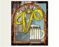 (image for) Beer mug and letter V (mug V)