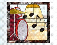 (image for) Music staff drums cymbal