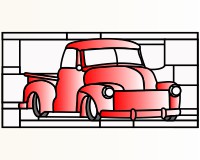 (image for) Old truck no number stained glass pattern