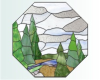 (image for) Pine trees sky octagon R 1