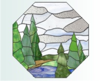 (image for) Pine trees sky octagon R 2