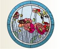 (image for) Poppies round and butterflfy