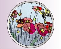 (image for) Poppies round and butterfly simpler