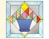 (image for) Quilt basket (stained glass pattern)