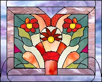 (image for) Red flower geometric