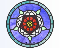 (image for) Rose detail from Watching Chamber Hampton stained glass
