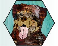 (image for) Rottweiler stepping stone mosaic