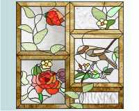 (image for) Shadowbox sparrow and roses
