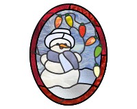 (image for) Snowman and christmas lights