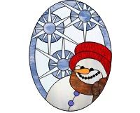 (image for) Snowman closeup snowflakes