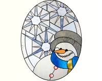 (image for) Snowman closeup snowflakes 1