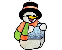 (image for) Simple snowman and gift suncatcher