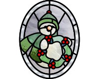(image for) Snowman and wreath 1