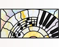 (image for) Staff keyboard and sun variation 1 abstract