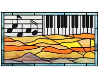 (image for) Staff keyboard sun abstract 2