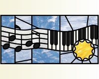 (image for) Staff keyboard abstract sun wavy