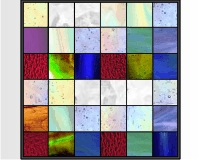 (image for) RGB square glass panel under quilts in glass