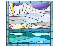 (image for) Sun and sea stained glass pattern