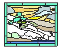 (image for) Sunbeam clouds hills tree lake