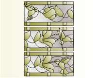 (image for) Three hummingbird transoms (as three horizontal panels)