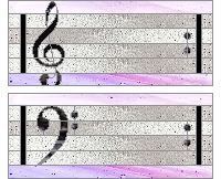 (image for) Treble and bass clef 12 x 5 inches transom