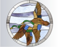 (image for) Two ducks 1 (round stained glass pattern)