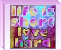 Life is short, love hard (image for) Life is short, love hard